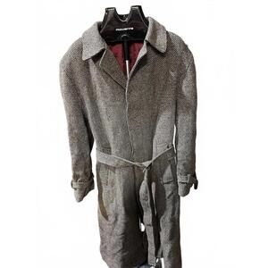 Vintage Dior Le Connaisseur Wool Belted Overcoat L